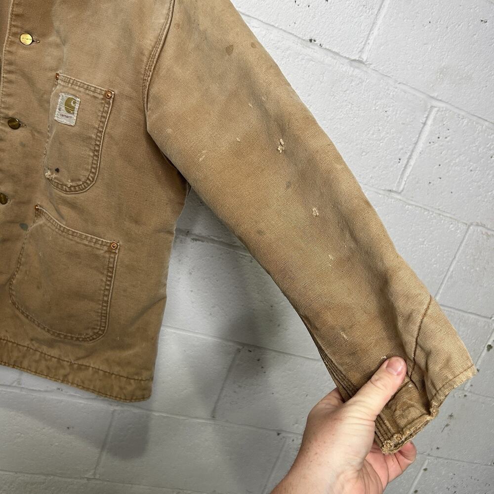 Vintage 1970s Carhartt Blanket-Lined Chore Coat “Tan” - Picture 8 of 12